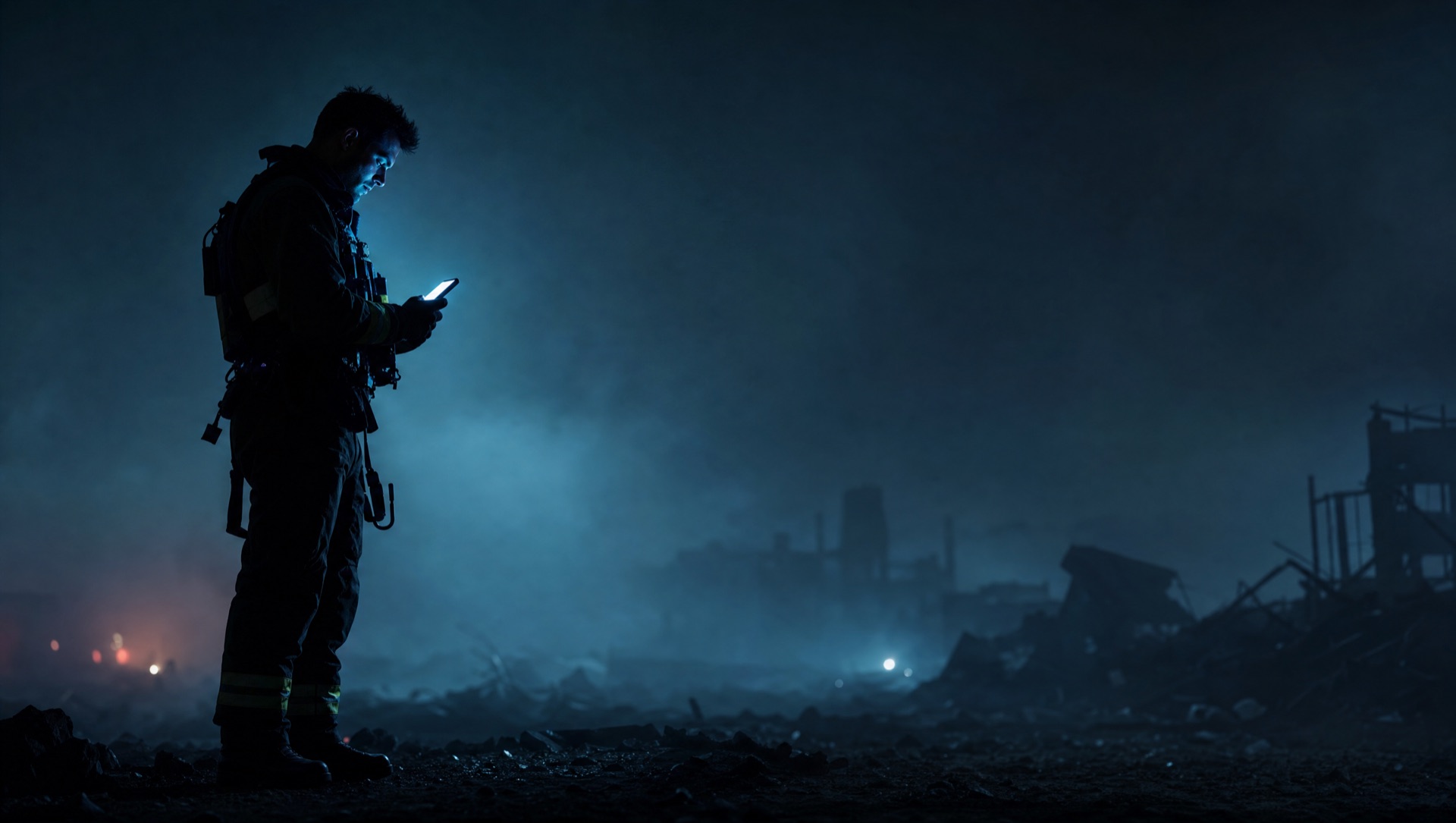 First responder using the TactiFit app at night